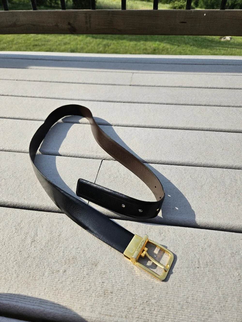 Manhattan black belt with gold buckle #luxury #designer
